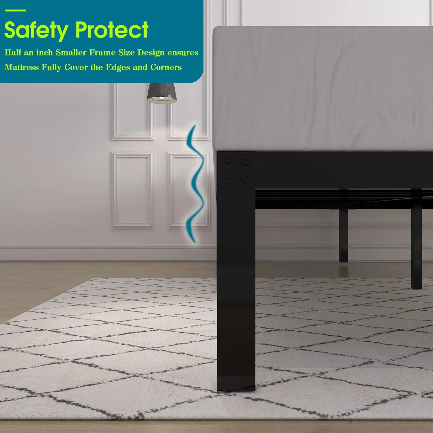 14 Inch 4000lbs Heavy Duty Support Basic Bed Frame/Mattress Foundation/Box Spring Replacement/Steel Slat Platform/Easy to Assemble/with Storage/Noise Free, Twin