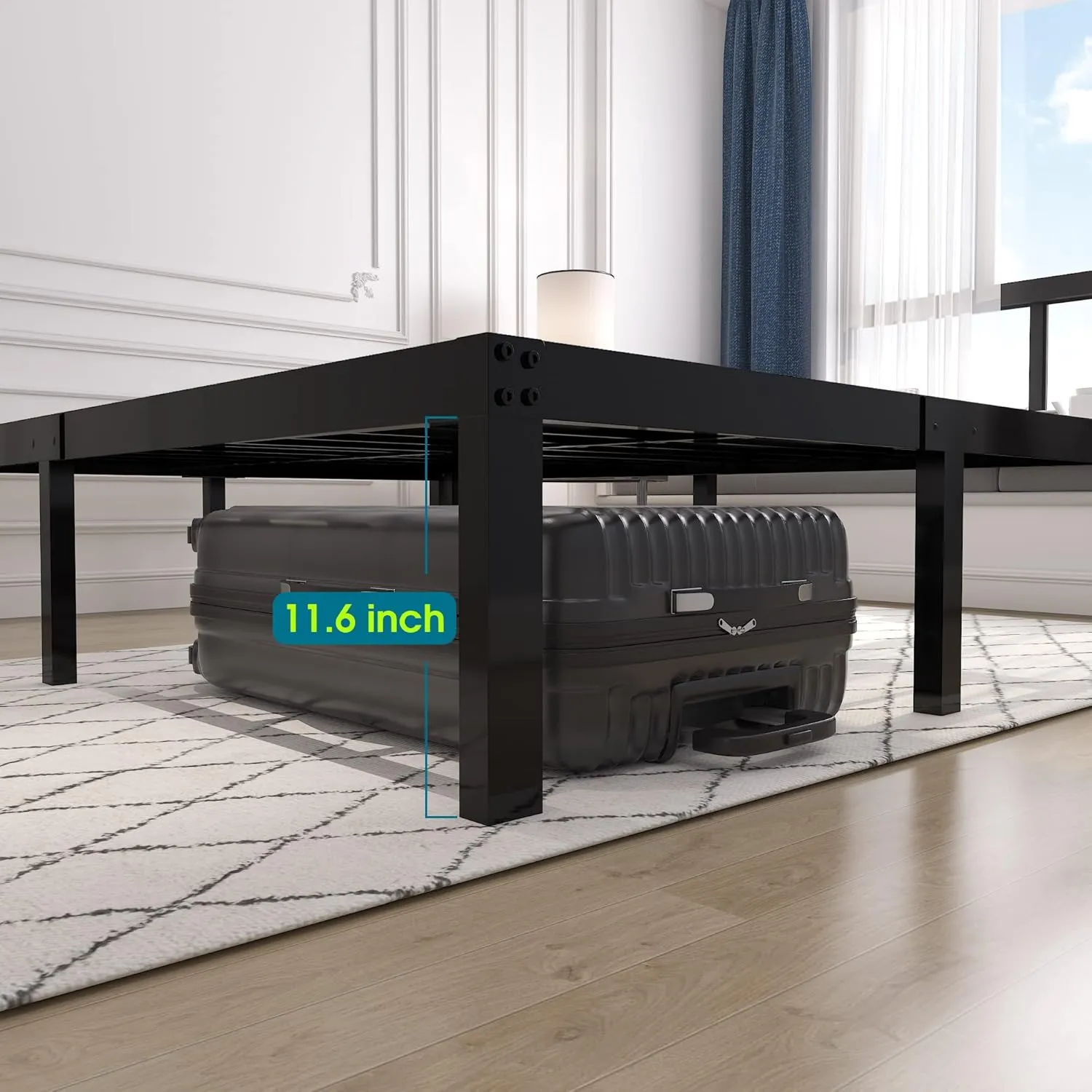 14 Inch 4000lbs Heavy Duty Support Basic Bed Frame/Mattress Foundation/Box Spring Replacement/Steel Slat Platform/Easy to Assemble/with Storage/Noise Free, Twin