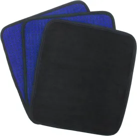 3 Pack Bowling Ball Towels, 10" x 8" Microfiber Bowling Shammy Accessories with Easy-Grip Dots Non-Slip (Blue)