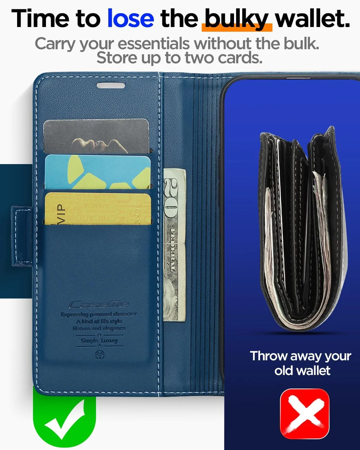 AICase for iPhone 13 Mini Wallet Case with [RFID Blocking] Leather Flip Folio Strong Magnetic Closure Protective Cover Credit Card Holder Kickstand Men Women for iPhone 13 Mini 5.4"_5 Teal