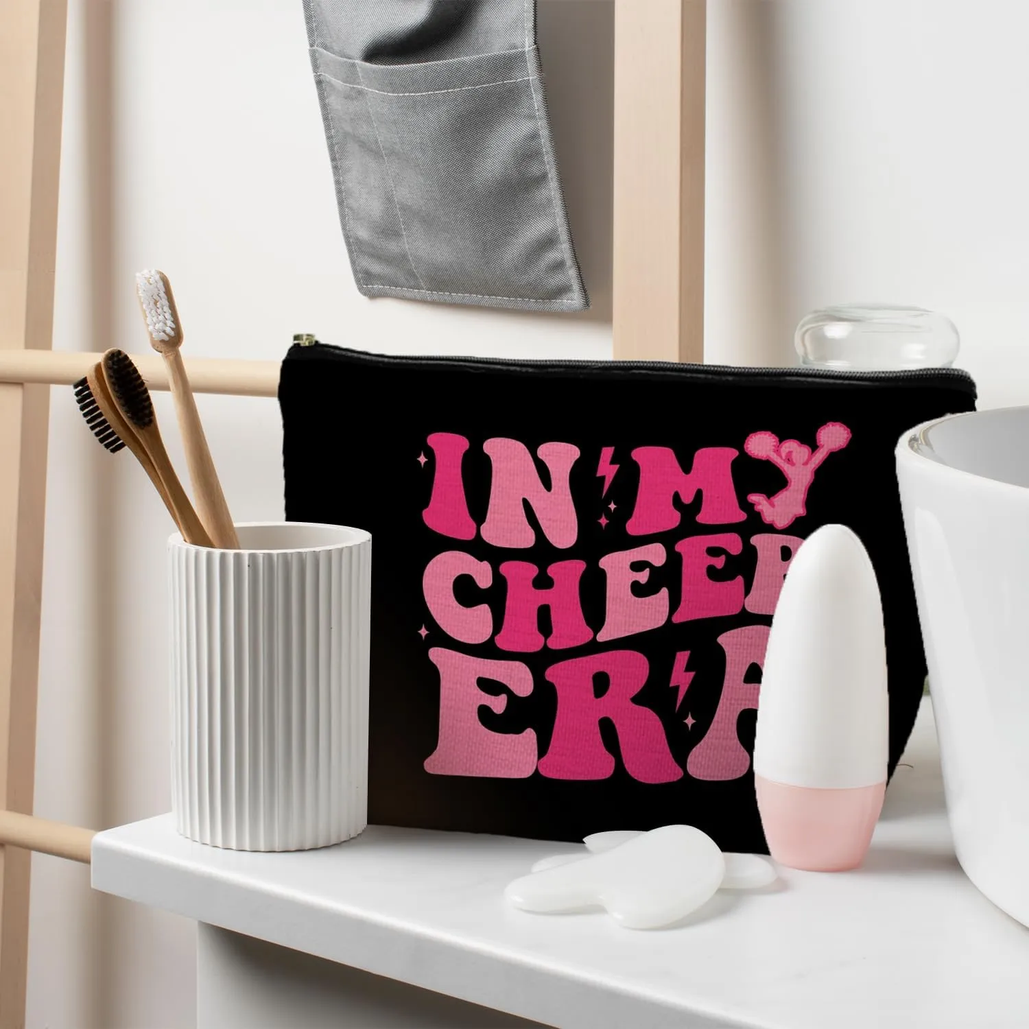 Cheer Makeup Bag Pouch - In My Cheer Era Hot Pink Cosmetic Bag, Perfect Cheerleader Gifts & Accessories