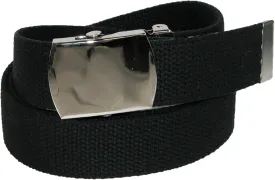 CTM Big & Tall Cotton Belt with Nickel Finish Buckle (Pack of 3)