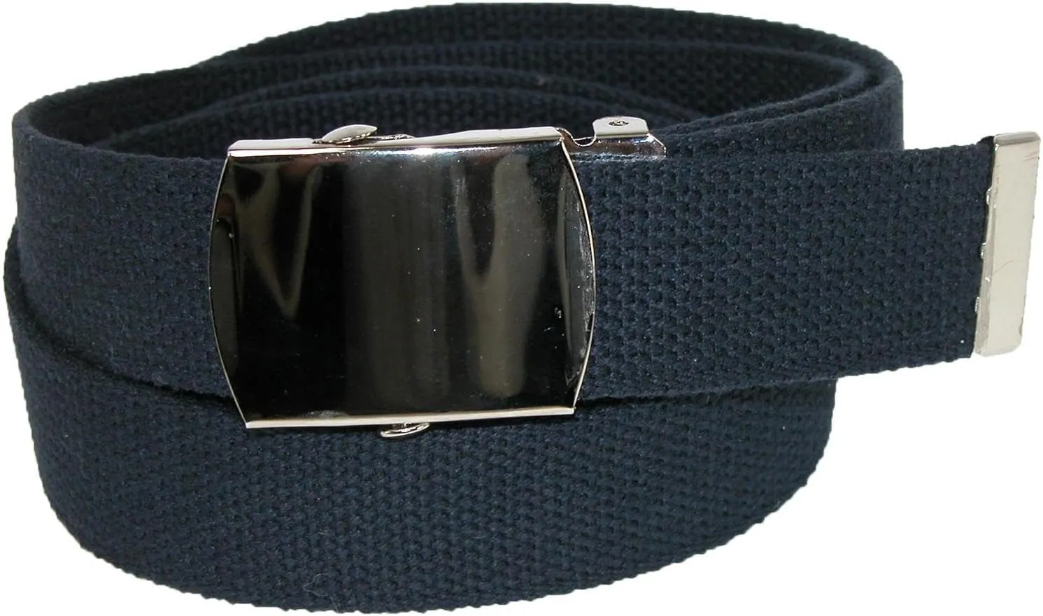 CTM Big & Tall Cotton Belt with Nickel Finish Buckle (Pack of 3)