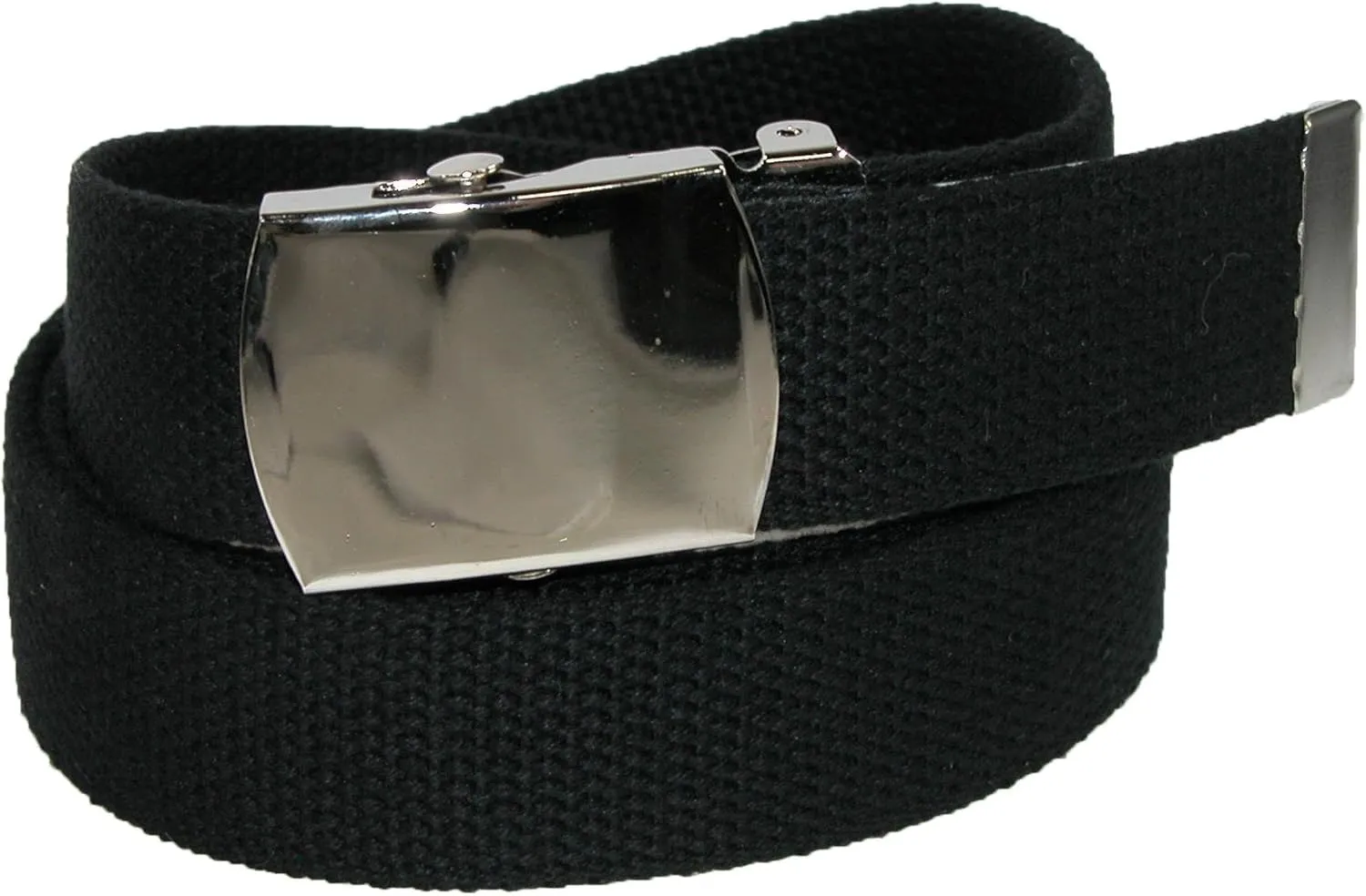 CTM Big & Tall Cotton Belt with Nickel Finish Buckle (Pack of 3)