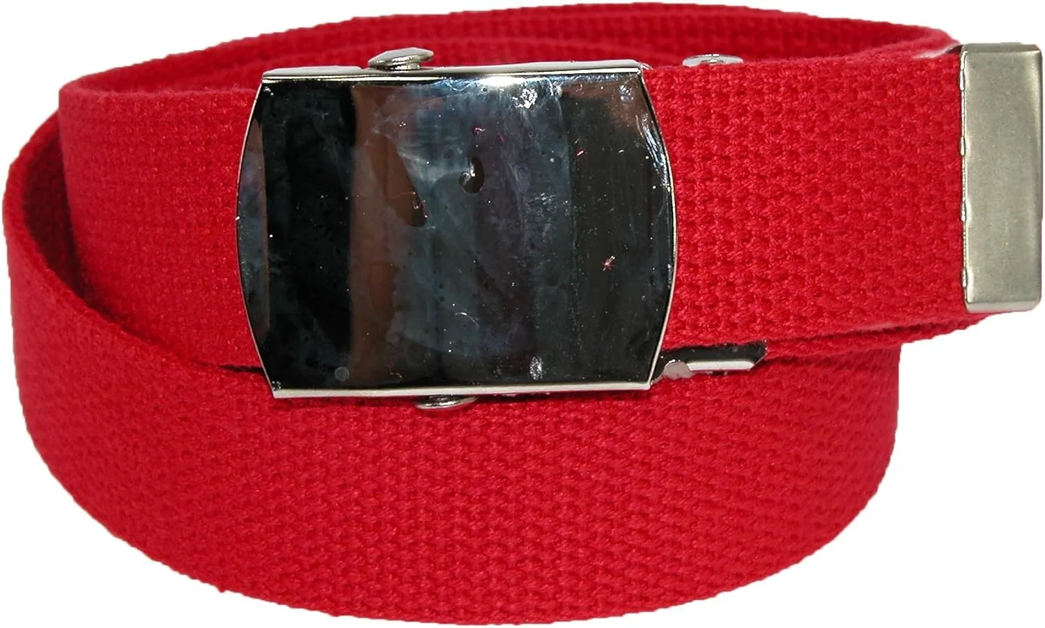 CTM Big & Tall Cotton Belt with Nickel Finish Buckle (Pack of 3)