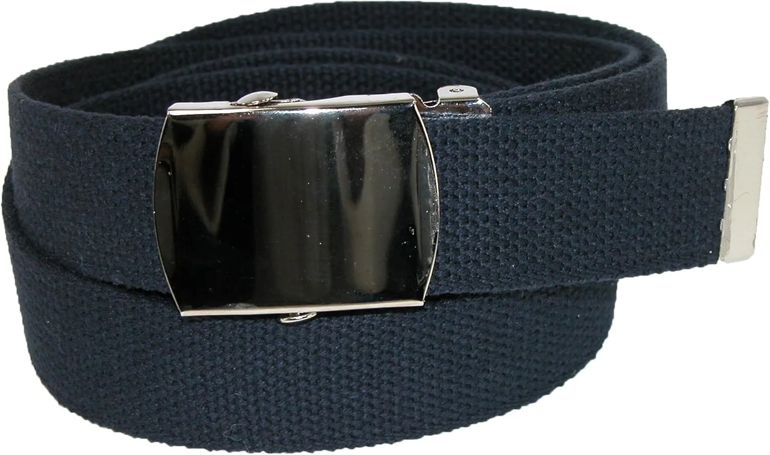 CTM Big & Tall Cotton Belt with Nickel Finish Buckle (Pack of 3)