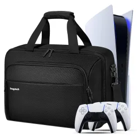 Deegotech Carrying Case Compatible with PS5/PS5 Pro/PS5 Slim, Protective Travel Case Bag Fits for Playstation 5 Console, Disc, Controllers, Accessories, Large Capacity Storage Bag Game Bags, Black