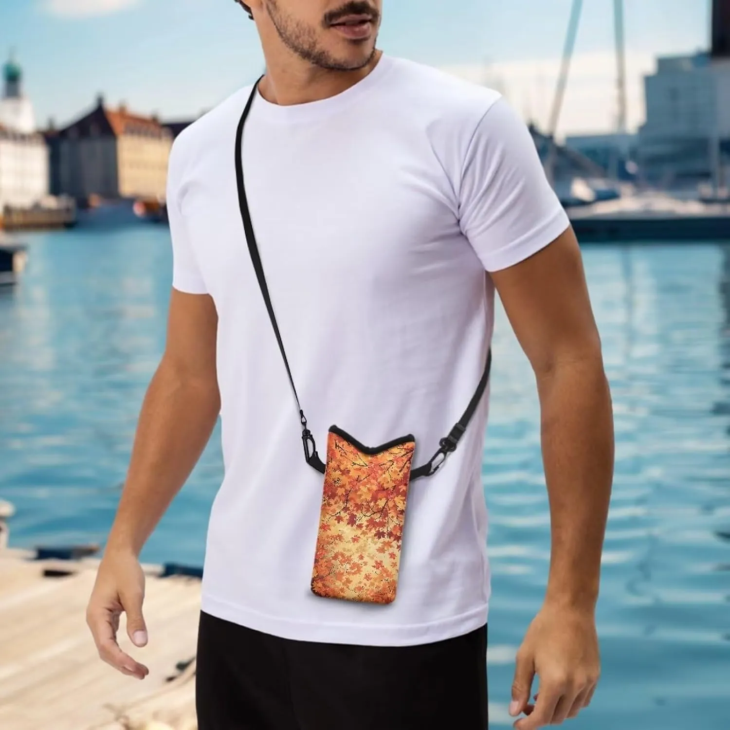 Maple Tree Print Universal Crossbody Cell Phone Purse Waist Pack Bag for Outdoor Sports Moblie Phone Carrying Cases Shoulder Belt Bag Pouch