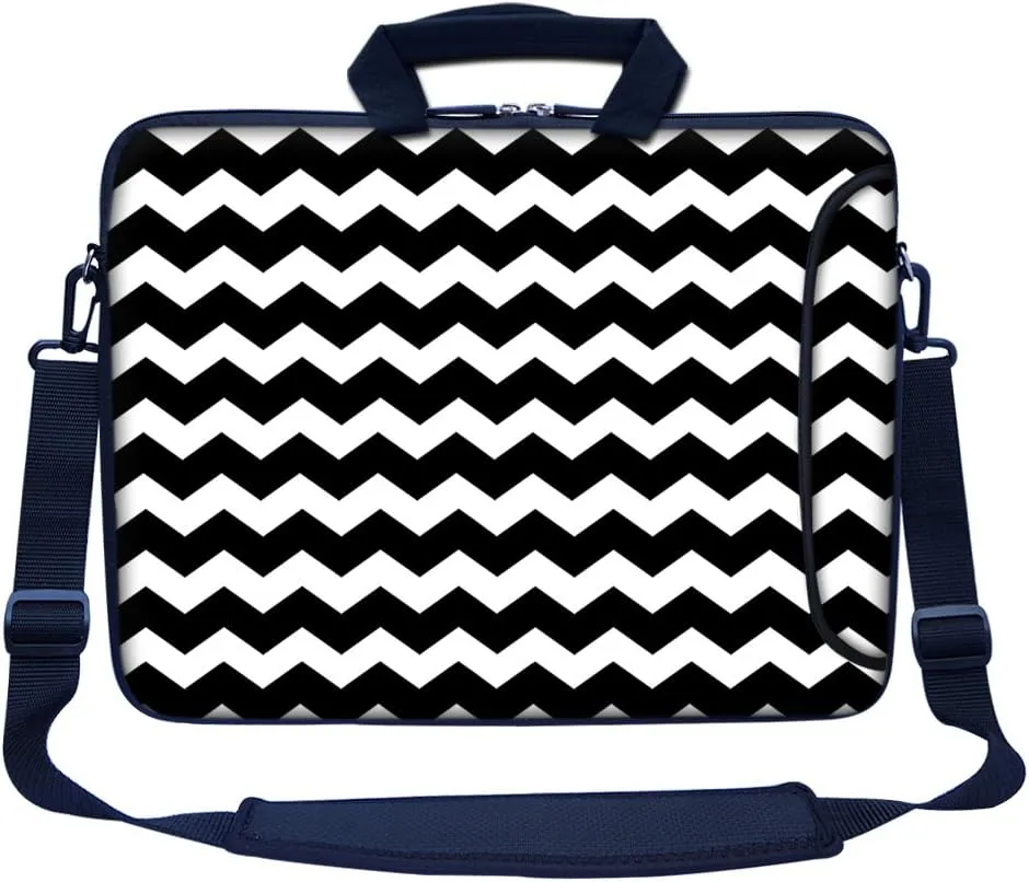 Meffort Inc 15.6 Inch Neoprene Laptop Bag - Water Resistant, Reinforced Zipper, Extra Pocket, Fits 15" to 15.6" Laptops