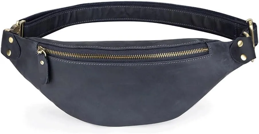 Men's Retro Waist Pack Men's Out-of-pocket Sports Waist Pack Crossbody Bag Shoulder Bag(D)