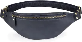 Men's Retro Waist Pack Men's Out-of-pocket Sports Waist Pack Crossbody Bag Shoulder Bag(D)