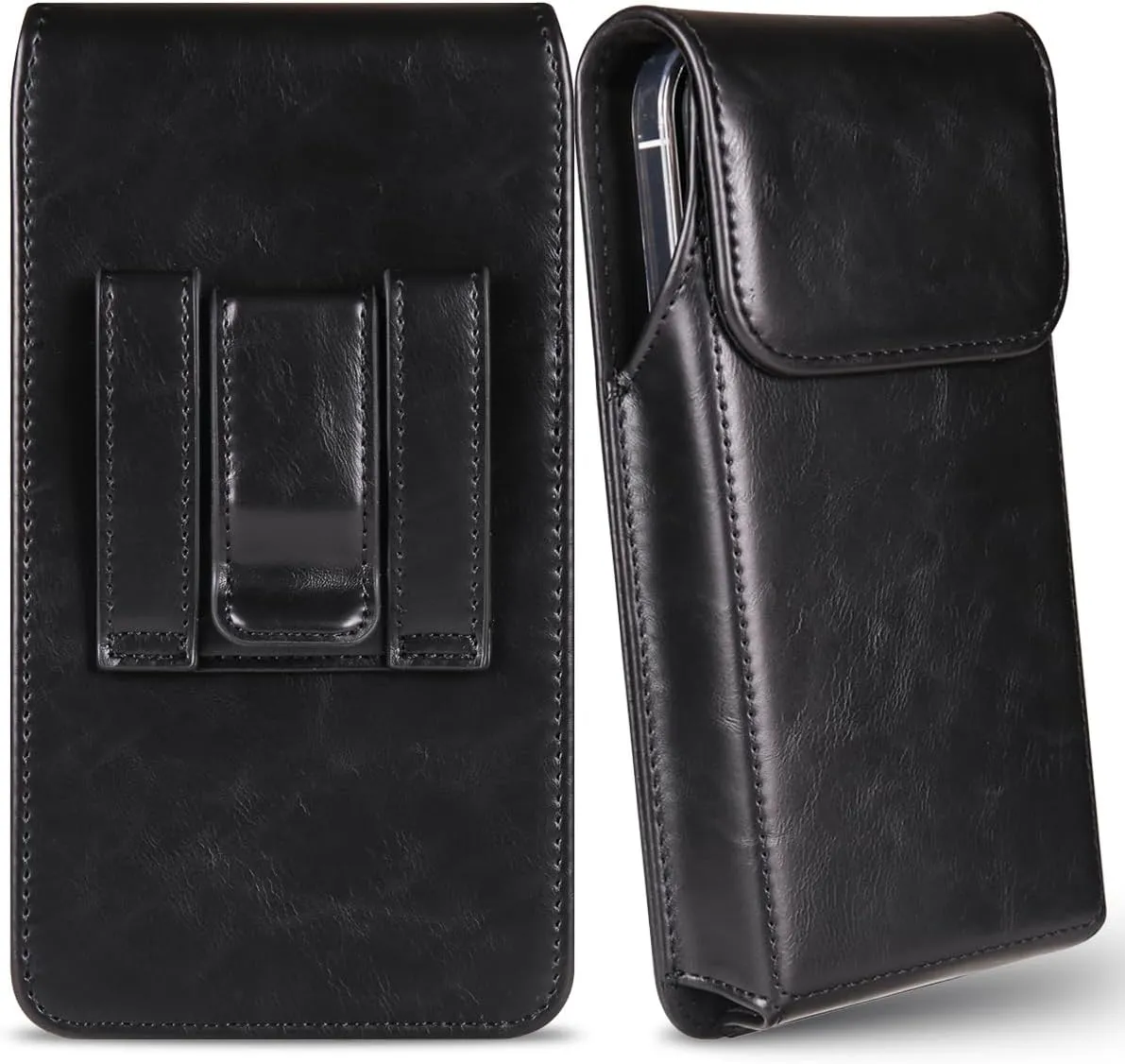 Miimall Phone Belt Case for Galaxy S25 Ultra S24 Ultra S23 Ultra S22 Ultra 5G, Google Pixel 9 Pro XL Pixel 8 Pro Pixel 7, Moto G Stylus 5G, Universal Cell Phone Pouch for Smartphone, Black-X-Large
