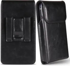 Miimall Phone Belt Case for Galaxy S25 Ultra S24 Ultra S23 Ultra S22 Ultra 5G, Google Pixel 9 Pro XL Pixel 8 Pro Pixel 7, Moto G Stylus 5G, Universal Cell Phone Pouch for Smartphone, Black-X-Large
