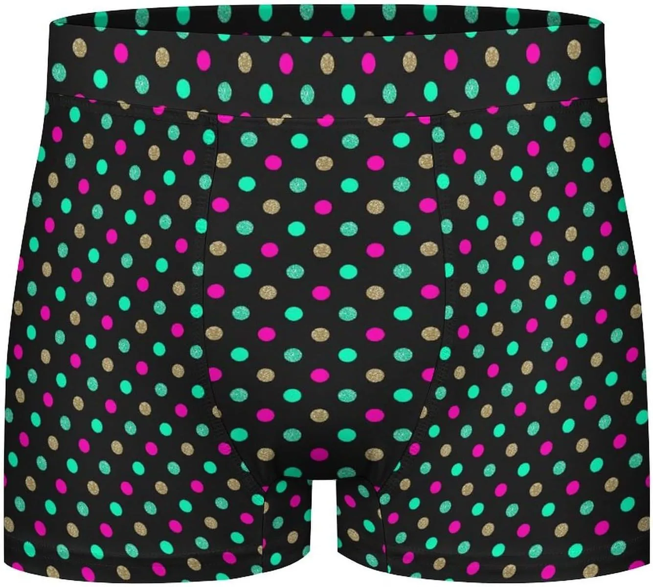 Neon Dot Grid Print Mens Underwear, Soft Boxers for Men, Moisture-Wicking Breathable Boxer Briefs