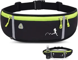 Peicees Fanny Pack for Men Women Bottle Holder Bag Waterproof Running Pouch Belt Waist Pack for Gym Travel, Adjustable Reflective Phone Holder for iPhone 13 12 11 Pro Max Samsung Galaxy S20 S10