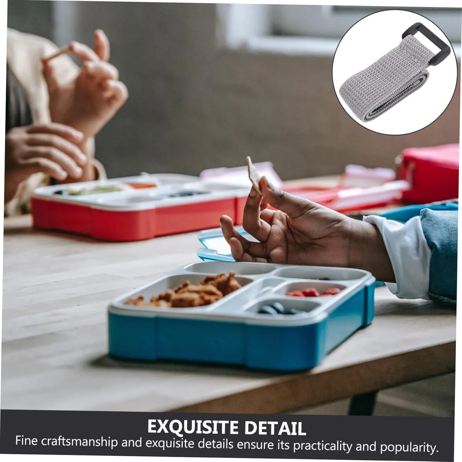 PRETYZOOM 3sets Elastic Dividers Microwave Safe Lunch Box Band Bento Replacement Parts (grey) 6pcs*3