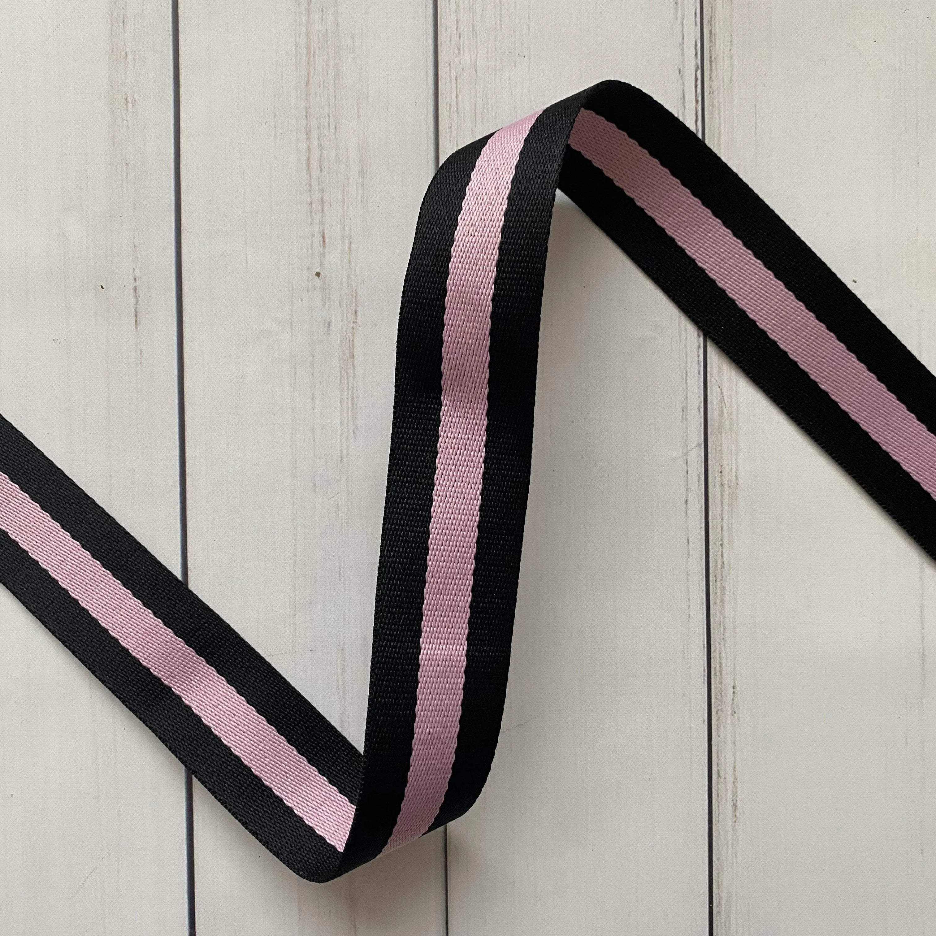 Stripe Webbing: Black and Pink
