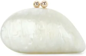 SUKUTU Acrylic Shell Shaped Bag Luxury Evening Clutch Bag Glitter Marble Handbag with Chain for Prom Wedding Party Cocktail