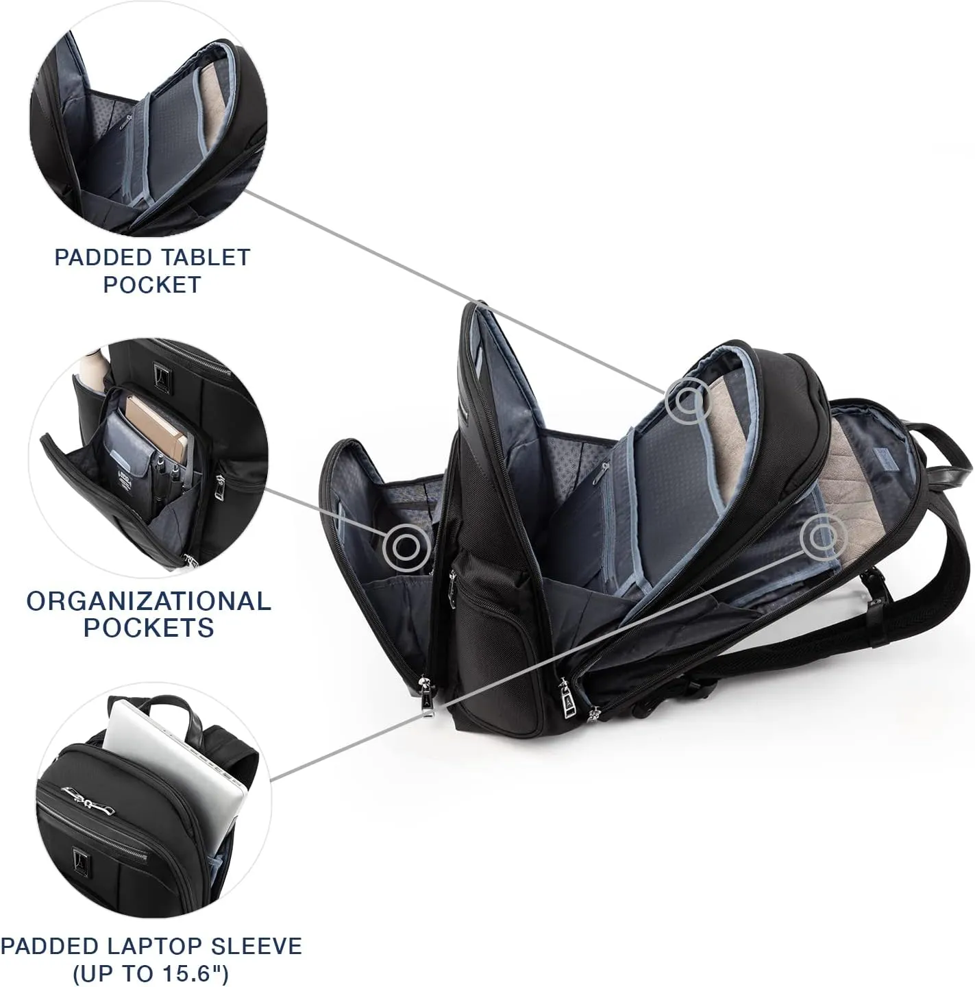 Travelpro Platinum Elite Business Laptop Backpack, Fits up to 17.5 Inch Laptop, Work, Travel, Men and Women, Shadow Black