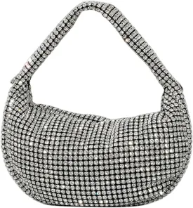 UMREN Bling Full Glitter Knotted Handbag for Women Crystal Rhinestone Hobo Dumpling Bag Diamond Evening Clutch Crossbody Bag