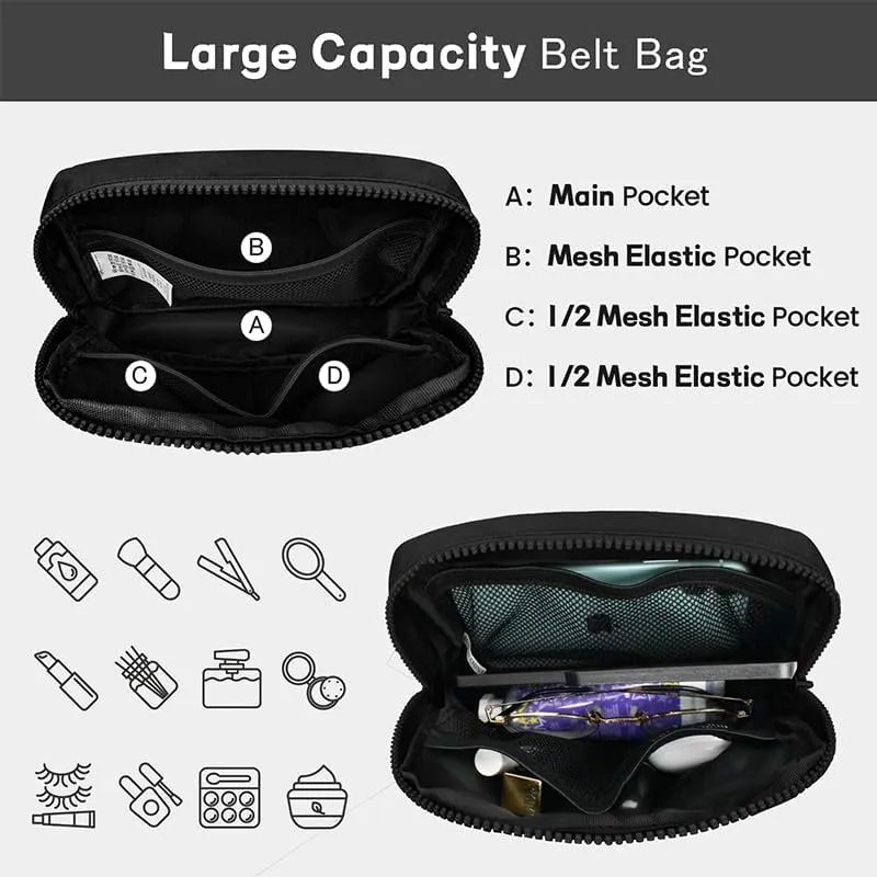 viewm Belt Bag for Women, Waterproof Fanny Packs for Women Men Fanny Pack Crossbody Bags for Women with Adjustable Strap for Travel Fitness Running Hiking